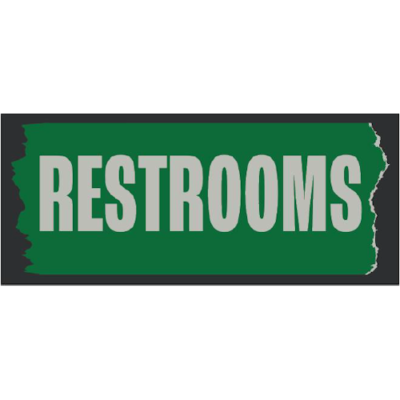 RESTROOMS Wayfinding Sign