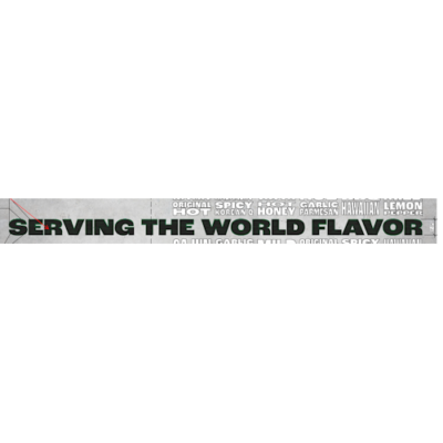 SERVING THE WORLD FLAVOR dimensional lettering and Wall Covering
